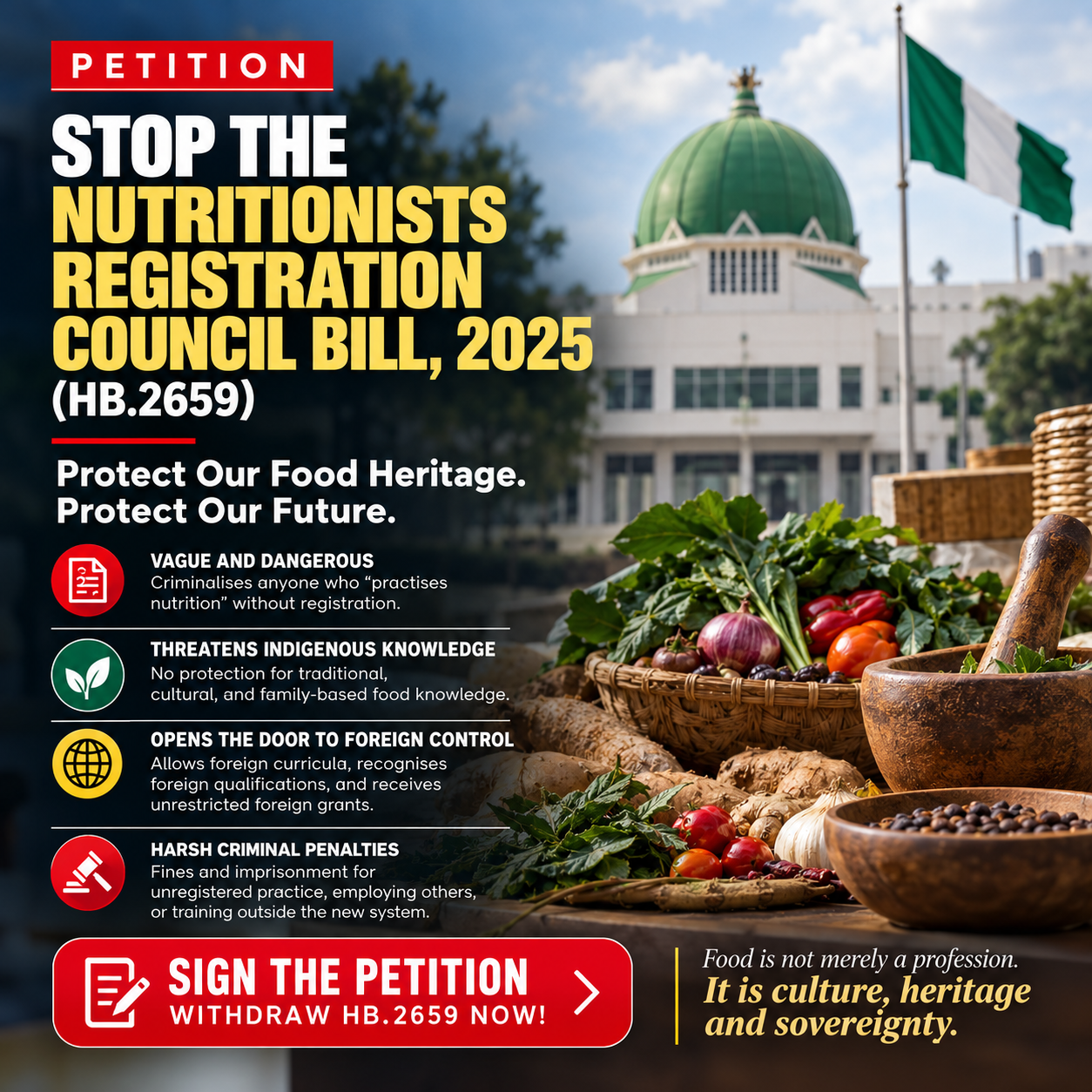 Immediate Withdrawal of the Nutritionists Registration Council of Nigeria Bill, 2025 (HB.2659)